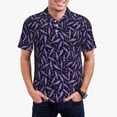 thumbnail image 1 of Kdxio Lavender Flowers Print Men's Short Sleeve Polo Shirt,Midweight Men's Shirt, 1 of 6