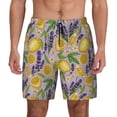 thumbnail image 1 of Kdxio Lavender Flowers Print Men's Swim Trunks with Compression Liner 7 Inch Inseam Quick Dry Swim Shorts, 1 of 7