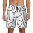thumbnail image 1 of Kdxio Lavender Flowers Print Men's Swim Trunks with Compression Liner 7 Inch Inseam Quick Dry Swim Shorts, 1 of 7