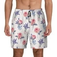 thumbnail image 1 of Kdxio Lavender Flowers Print Men's Swim Trunks with Compression Liner 7 Inch Inseam Quick Dry Swim Shorts, 1 of 7