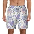 thumbnail image 1 of Kdxio Lavender Flowers Print Men's Swim Trunks with Compression Liner 7 Inch Inseam Quick Dry Swim Shorts, 1 of 7
