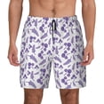 thumbnail image 1 of Kdxio Lavender Flowers Print Men's Swim Trunks with Compression Liner 7 Inch Inseam Quick Dry Swim Shorts, 1 of 7