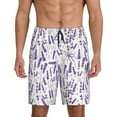 thumbnail image 1 of Kdxio Lavender Flowers Print Mens Sleep Shorts Bottoms Soft Comfy Pajama Wear Pants with Drawstring Pockets, 1 of 7