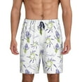 thumbnail image 1 of Kdxio Lavender Flowers Print Mens Sleep Shorts Bottoms Soft Comfy Pajama Wear Pants with Drawstring Pockets, 1 of 7