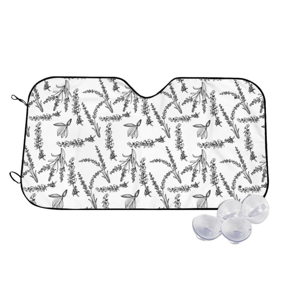 Kdxio Lavender Flowers Print Windshield Sun Shade,UV Rays and Sun Heat Protection,Sunshade for Car Windshield,Car Shade Front Windshield -