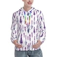thumbnail image 1 of Kdxio Lavender Flowers Print Womens Oversized Hoodies Sweatshirts Hooded Pullover Tops Sweaters Casual-Large, 1 of 7