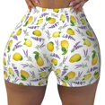 thumbnail image 1 of Kdxio Lavender Flowers Print Workout Shorts for Women Seamless Soft Smooth Gym Yoga Scrunch Active Shorts, 1 of 9