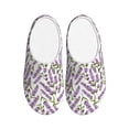 thumbnail image 1 of Kdxio Lavender Flowers Women's Men's Slippers Plush Slip-On House Slipper for Winter Indoor Soft Cushion Non-slip Fluffy Slides Slippers-35/36, 1 of 7