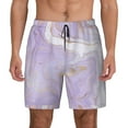thumbnail image 1 of Kdxio Lavender Glitter Foil Stripes Print Men'S Swim Trunks With Compression Liner 7 Inch Inseam Quick Dry Swim Shorts, 1 of 7