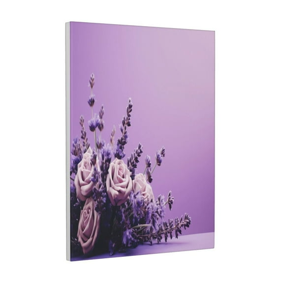 Kdxio Lavender Roses Arrangement Pattern Canvas Wall Art 12x16 Inches - Waterproof HD Print Solid Wood Frame for Living Room & Bathroom,Vertical