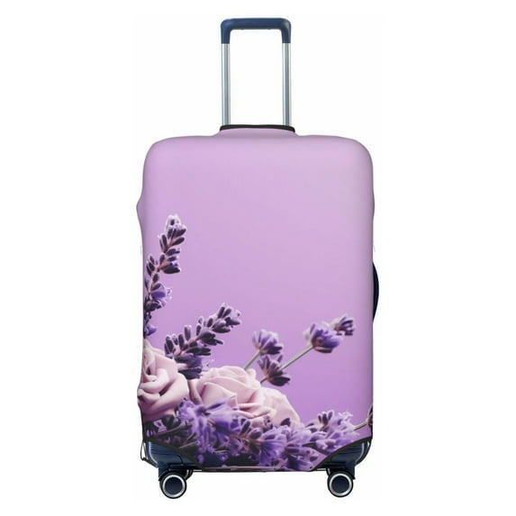 Kdxio Lavender Roses Arrangement Pattern Luggage Cover for Travel,Elastic and Durable,Fits 18-32 Inch,Anti-Scratch Suitcase Protector-No luggage included