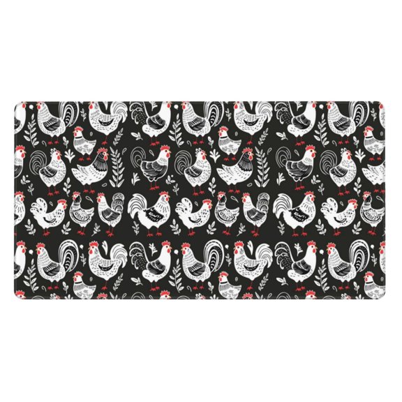 Kdxio Laying Hens And Roosters Print Large Gaming Mouse Pad,Non-Slip Base,Water Resist Keyboard Pad for Gamer,Office & Home,29.5 x 15.8 in