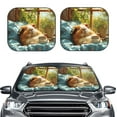 thumbnail image 1 of Kdxio Lazy Home Style Guinea Pig Print 2-Piece Sun Shade Front Windshield - Foldable Car Front Window Sunshades for Most Sedans SUV Truck, 1 of 6
