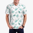 thumbnail image 1 of Kdxio Leaf Print Green Print Men's Short Sleeve Polo Shirt,Midweight Men's Shirt, 1 of 6