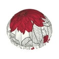 thumbnail image 1 of Kdxio Leaves And Anemone Print Shower Cap for Women,Elastic and Reusable,Double Waterproof Layers Bathing Hat, 1 of 9