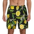 thumbnail image 1 of Kdxio Lemon Fruits Flowers Leaves Print Men'S Swim Trunks With Compression Liner 7 Inch Inseam Quick Dry Swim Shorts, 1 of 7