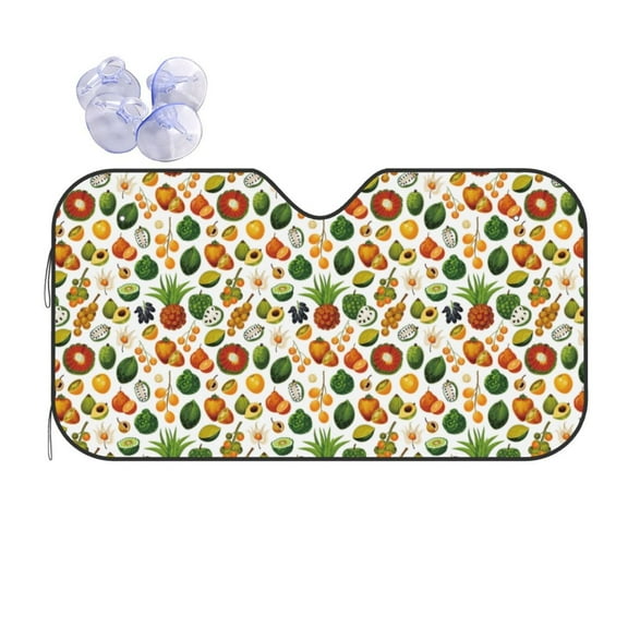 Kdxio Lemon Fruits Vegetables Print Front Windshield Sun Shade,Folding Auto Sunshade for Car Truck SUV-Small