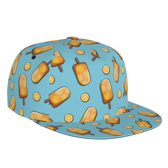 Kdxio Lemon Ice Cream Print Snapback Hat for Men Women,Adjustable Baseball Cap