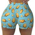 thumbnail image 1 of Kdxio Lemon Ice Cream Print Workout Shorts for Women Seamless Soft Smooth Gym Yoga Scrunch Active Shorts, 1 of 9