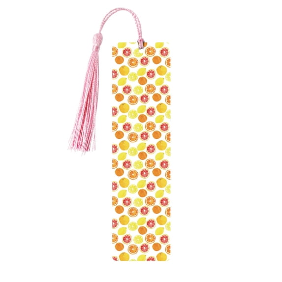 Kdxio Lemon Orange Print Metal Tassel Bookmarks,Perfect Gift for Art Lovers and Bookworms Metal Bookmarks for Women