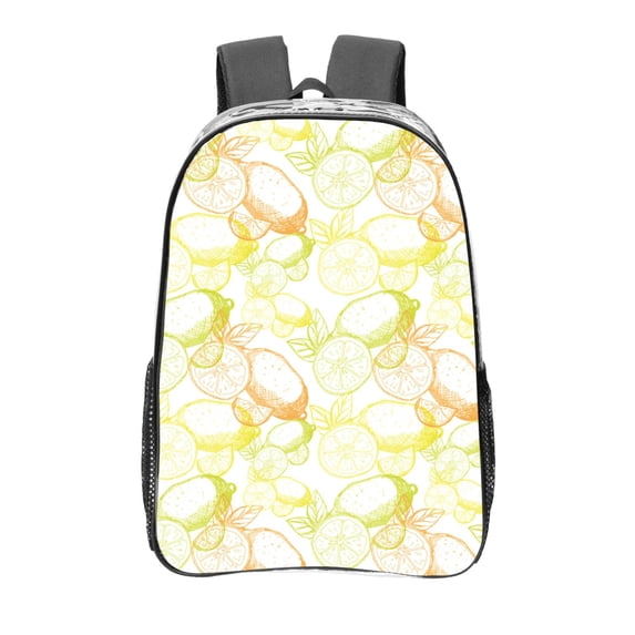 Kdxio Lemon Potatoes Clear Backpack, Transparent Bookbag for School for Women Men, Capacity Clear Bag for College, Travel