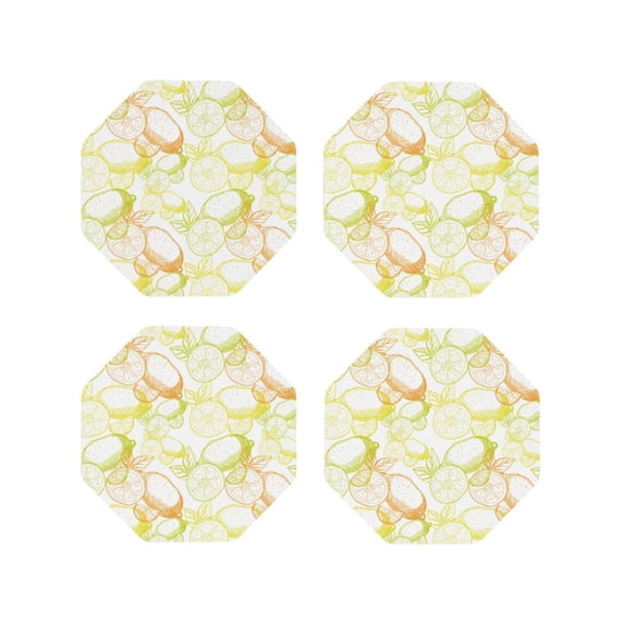 Kdxio Lemon Potatoes Funny Coasters,4 Pcs Leather Coasters,Housewarming Gifts,Protect Furniture from Water Marks Scratch and Damage