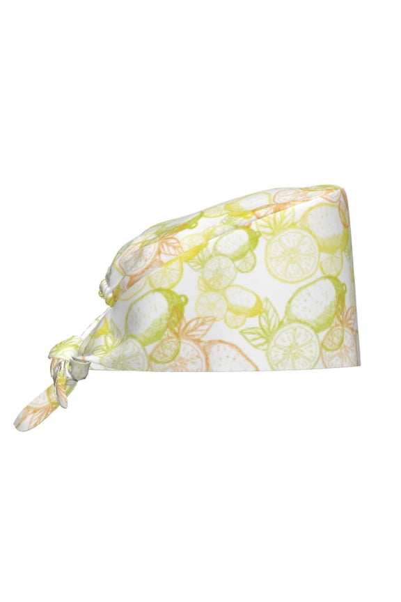 Lemon Potatoes Pattern Turban Hat for Women Men Comfortable Adjustable Cleaning Working Cap with Sweatband