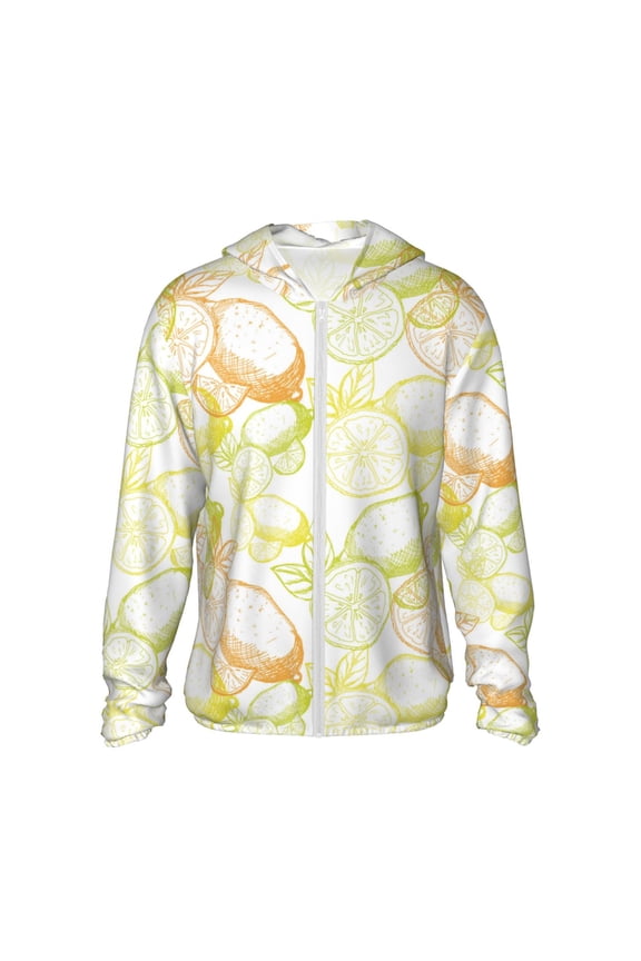 Lemon Potatoes Print Women Men Sun Protection UPF 50+ Jackets Zip Up Long Sleeve Hoodie Hiking Lightweight with Pockets