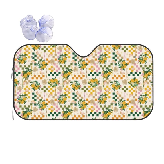 Kdxio Lemon Print Front Windshield Sun Shade,Folding Auto Sunshade for Car Truck SUV-Small