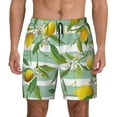 thumbnail image 1 of Kdxio Lemon Print Men'S Swim Trunks With Compression Liner 7 Inch Inseam Quick Dry Swim Shorts, 1 of 7