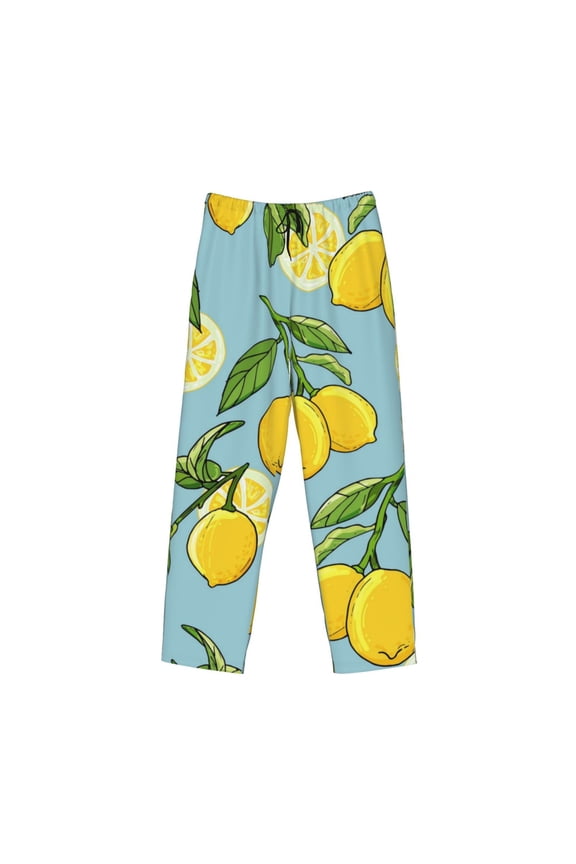 Lemon Print Men's Sleep Pajama Pant Lounge Pants with Pockets