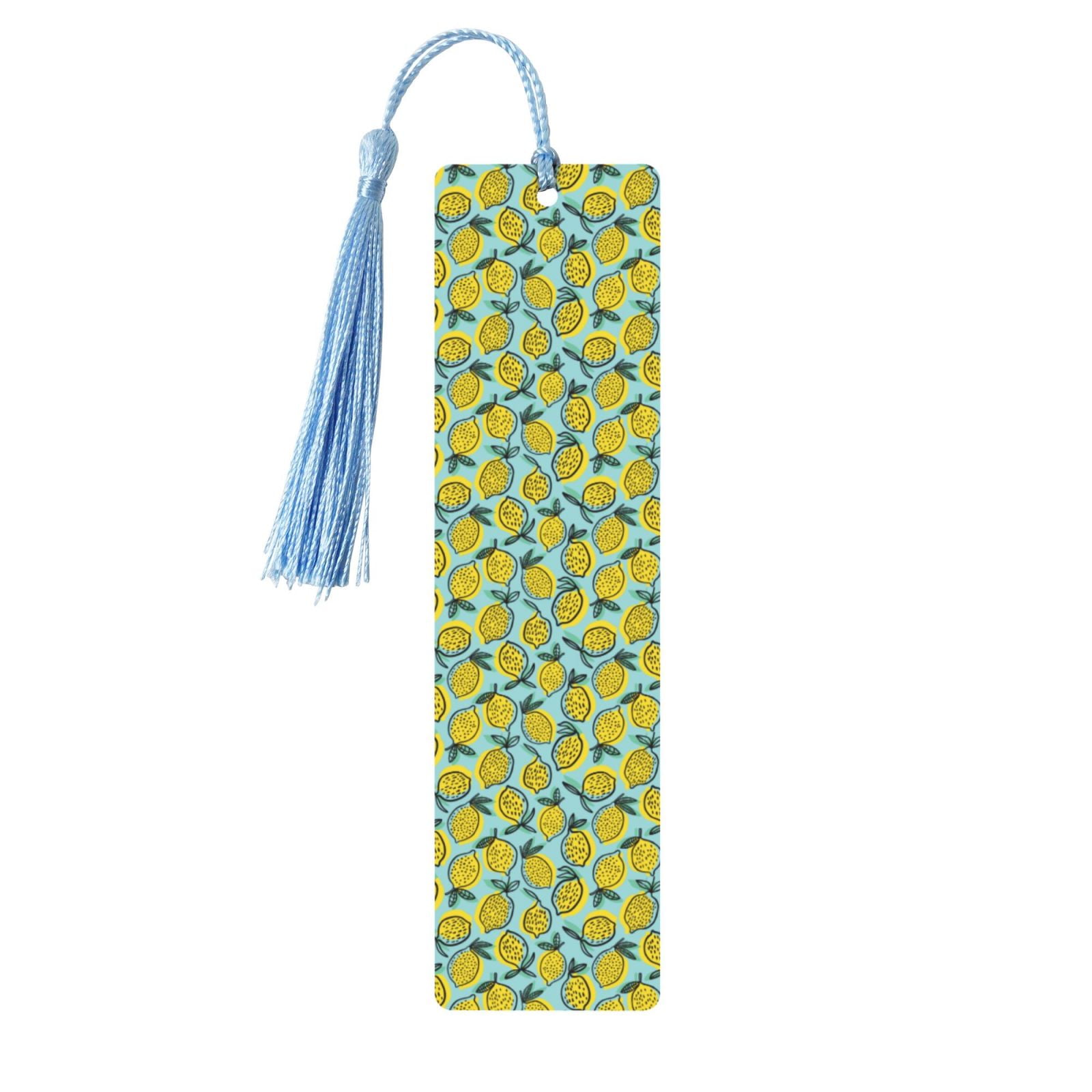 Kdxio Lemon Print Metal Tassel Bookmarks,Perfect Gift for Art Lovers