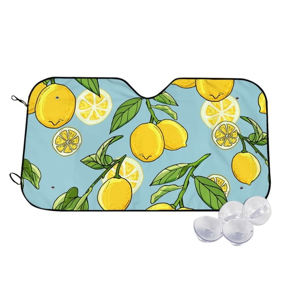 Kdxio Lemon Print Windshield Sun Shade,UV Rays and Sun Heat Protection,Sunshade for Car Windshield,Car Shade Front Windshield - Small