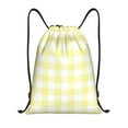 thumbnail image 1 of Kdxio Lemon Yellow Checkboard Print Drawstring Backpack Bag,Waterproof Draw String Back Sack, Gym Drawstring Bags Swim Bag For Unisex, 1 of 9