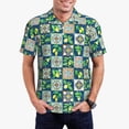 thumbnail image 1 of Kdxio Lemon and Leaves Print Men's Short Sleeve Polo Shirt,Midweight Men's Shirt, 1 of 6