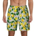 thumbnail image 1 of Kdxio Lemon1 Print Men's Swim Trunks with Compression Liner 7 Inch Inseam Quick Dry Swim Shorts, 1 of 7