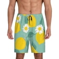 thumbnail image 1 of Kdxio Lemons Print Mens Sleep Shorts Bottoms Soft Comfy Pajama Wear Pants with Drawstring Pockets, 1 of 7