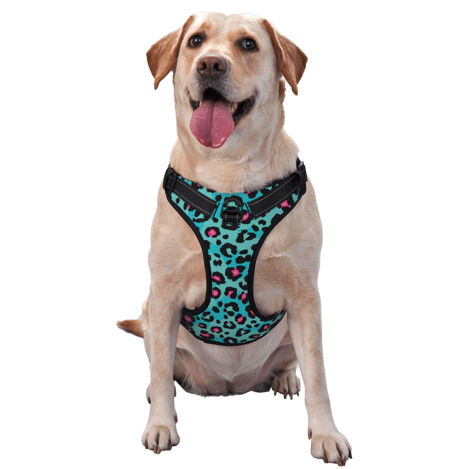 Kdxio Leopard 1 Print No Pull Dog Harness Adjustable Reflective Oxford Easy Control Medium Large Dog Harness for Training and Everyday-Medium