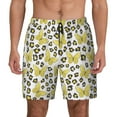 thumbnail image 1 of Kdxio Leopard And Butterfly Print Men's Swim Trunks with Compression Liner 7 Inch Inseam Quick Dry Swim Shorts, 1 of 5
