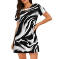 thumbnail image 1 of Kdxio Leopard And Zebra 2 Pattern Womens Short Sleeve Sleepshirt Scoopneck Cute Nightdress Ruffle Comfy Nightgown, 1 of 6