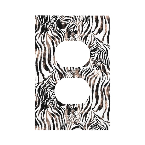 Kdxio Leopard And Zebra Decorator Light Switch or Receptacle Outlet Wall Plate Decorator Wall Plate Child Safe Outlet Cover-Style S