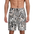 thumbnail image 1 of Kdxio Leopard And Zebra Print Mens Sleep Shorts Bottoms Soft Comfy Pajama Wear Pants with Drawstring Pockets, 1 of 5