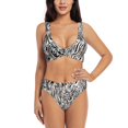 thumbnail image 1 of Kdxio Leopard And Zebra Print Women's 2 Piece High Waisted Wrap Spaghetti Strap Summer Swimsuit Bikini Set-Large, 1 of 5