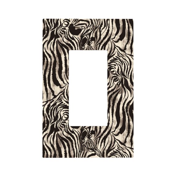 Kdxio Leopard And Zebra1 Decorator Light Switch or Receptacle Outlet Wall Plate Decorator Wall Plate Child Safe Outlet Cover-Style U