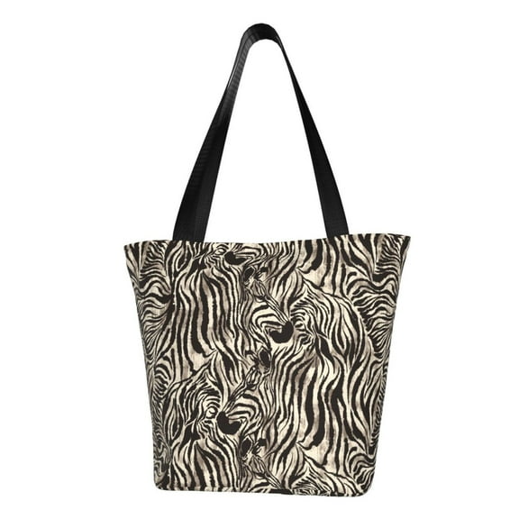Kdxio Leopard And Zebra1 Women Reusable Grocery Bags Foldable Ripstop,Reusable Shopping Bags for Shopping,Gym,Gift