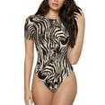 thumbnail image 1 of Kdxio Leopard And Zebra1 for Women's Short-Sleeved Onesie Stylish Round Neck Pajamas Bodysuit Jumpsuit Nightwear-X-Large, 1 of 7