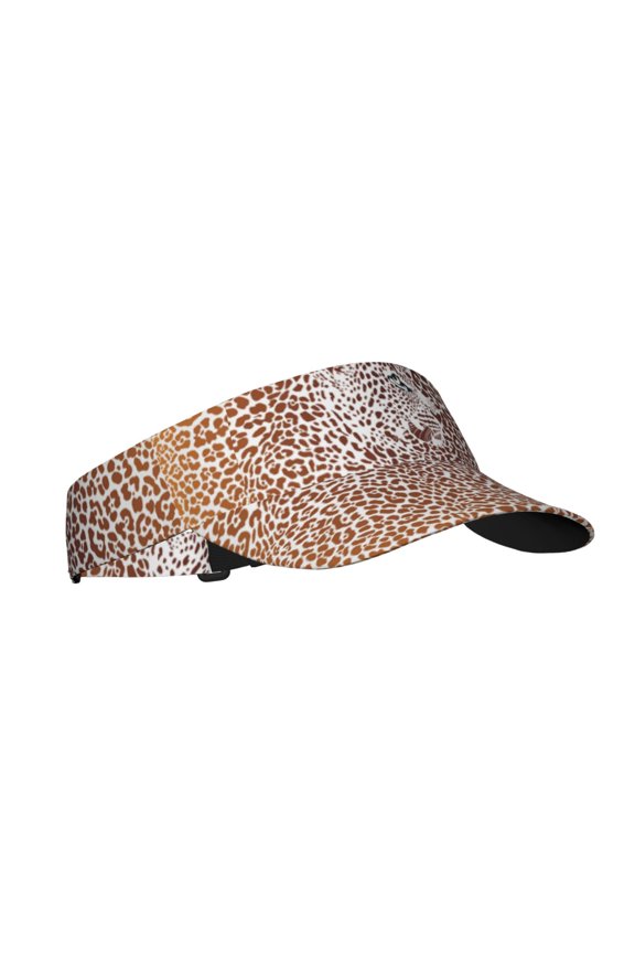 Leopard Brown Print Sun Visor Hat Golf Visor Adjustable Velcro Outdoor Sports Cap for Men Women