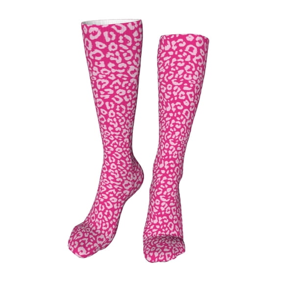 Kdxio Leopard Funny Silky Novelty Funky Long Knee High Socks Soft 3D Print Cosplay Crazy Stockings for Men Women