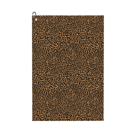 Kdxio Leopard Pattern Golf Towel (24" X 16") with Carabiner Clip - The Convenient Golf Cleaning Towel