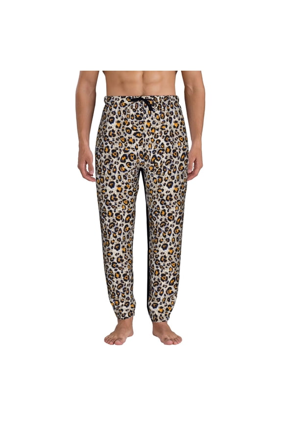 Leopard Pattern Joggers,Sweatpants for Men with Pockets-X-Large